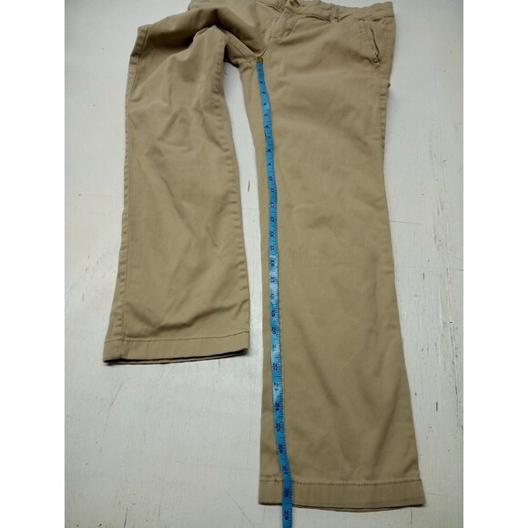AEROPOSTALE Khaki Tan Twill Low Rise Pants Women Size 4S -Classic Trouser - Picture 2 of 5